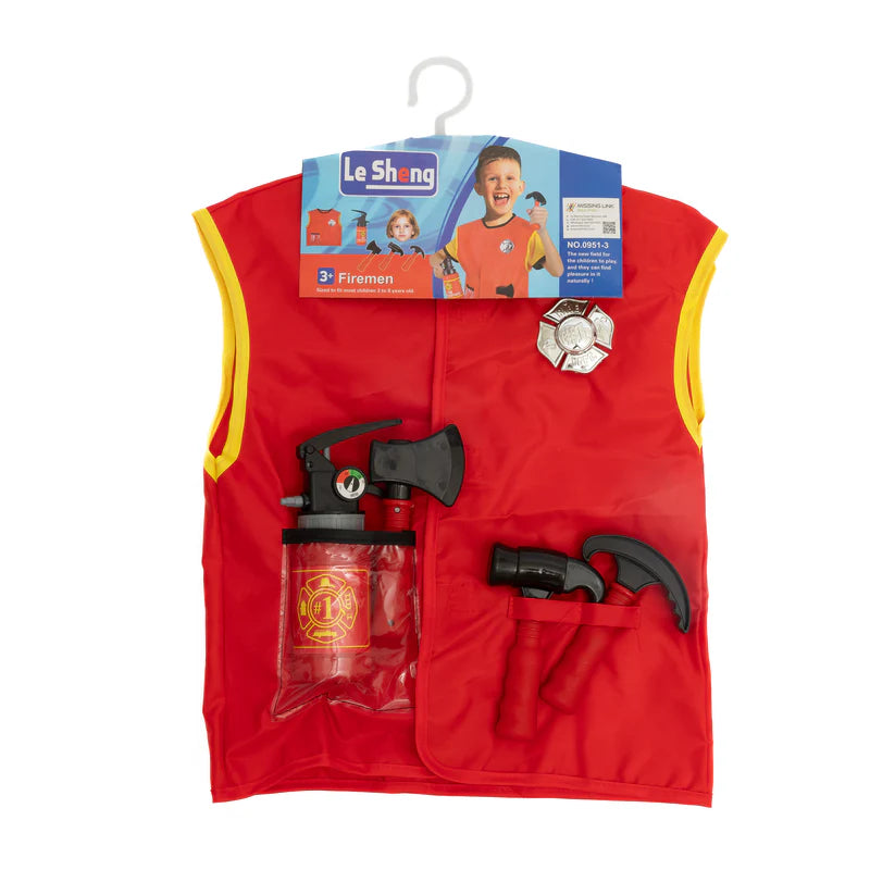 Fireman Role Play Costume With Accessories - Vest Design – Elex ...