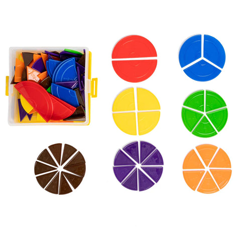 Fraction Collection Box Fraction Circle Set in Plastic Box 114 Piece – Elex Academic Bookstore