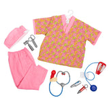 Nurse Role Play Costume Set with Accessories Flower Print