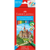 FABER CASTELL Hexagonal Shape Colour Pencils 12s