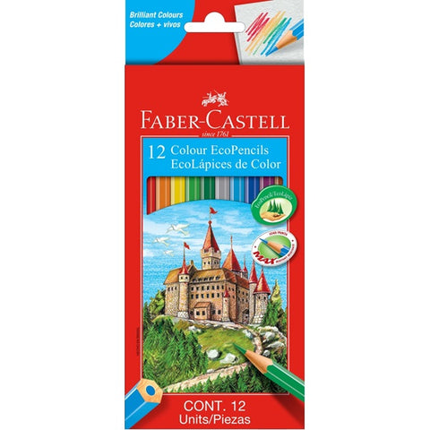 FABER CASTELL Hexagonal Shape Colour Pencils 12s