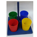 Crayon and Pencil Cupholder on Stand with 4 cups