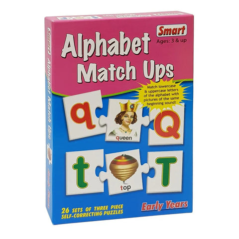 Smart Alphabet Match Ups (26 Sets of 3 Piece Self-correcting Puzzles)