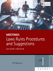 Meetings: Laws Rules Procedures and Suggestions (e-book)