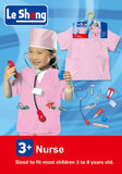 Nurse Role Play Costume Set with Accessories - Pink - Deluxe