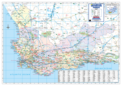 Western Cape Provincial Wall Map