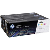 HP 305A Cyan Magenta Yellow Toner Cartridges 2,600 Pages Each Original 3-pack