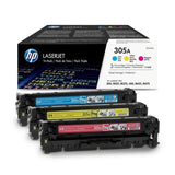 HP 305A Cyan Magenta Yellow Toner Cartridges 2,600 Pages Each Original 3-pack