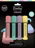 CROXLEY Create mini highlighters Pastel 6 pack