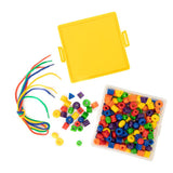 Lacing Beads & Laces (geometric shapes) (180 Pieces and 4 laces)