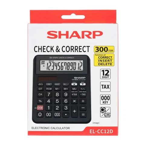 Sharp El-CC12D Desk Calculator - 300 Step Check and Correct