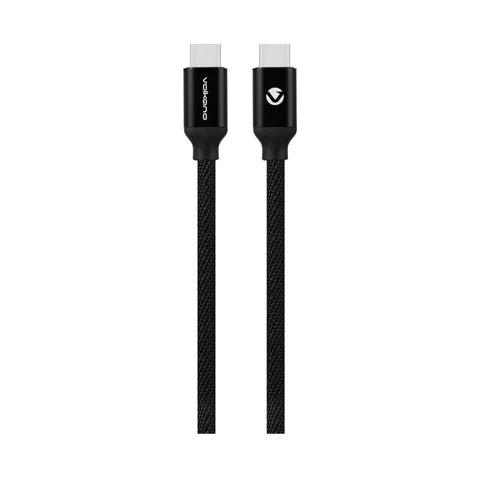Volkano Slim series Type-C to Type-C cable, black, 1.2m