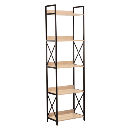 Everfurn Scandanavian Bookcase Tall with Powder Coated Steel Frame