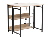 Everfurn Viron Folding Desk with x2 prong plugs and x2USB Charging Ports