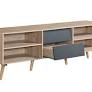 Everfurn Everest Tall TV Stand, 2 Drawers