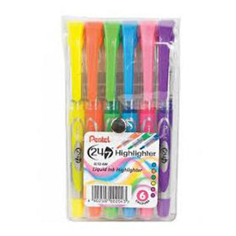 Pentel Wallet Of 6 24/7 Highlighters