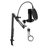 Fifine Pro T058B Microphone with Boom Arm, Pop Filter, Anti-Vibration Mount