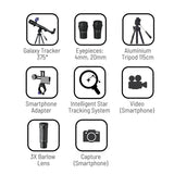 Galaxy Tracker 375 Power Smart Telescope (50mm wide angle HD)