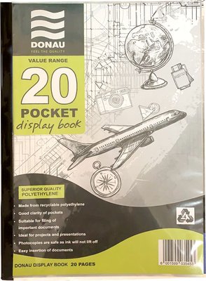 DONAU DISPLAY BOOK A4 20 POCKET C/COVER