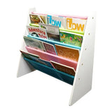 Book Rack Storage Organizer with Wooden Frame
