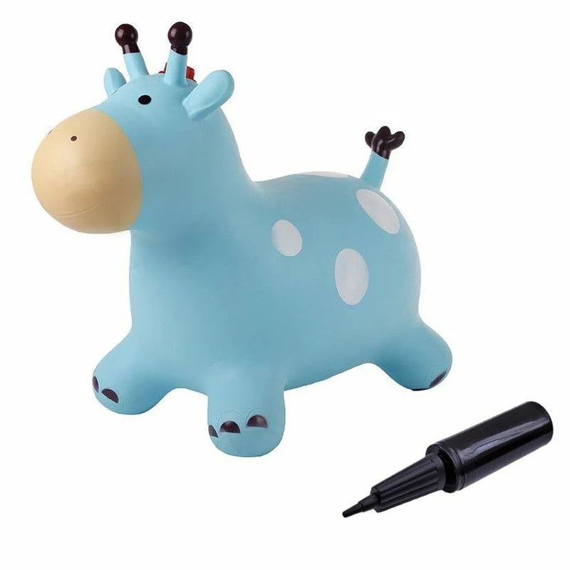 Ride On Hopper Animal Giraffe With Music Sounds & Hand Pump In Gift Bo ...