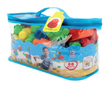 SUNTA - Plastic Building Blocks - 68 Piece Rounded Edges In Carry Bag