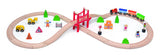 Viga Wooden Train Set With Accessories 39 Pc