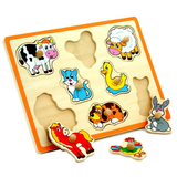 Viga Animal Peg Puzzle 8Pc