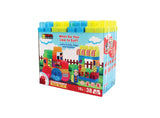 SUNTA - Fruit, Veg, Numbers Building Blocks & Stickers - 38 Pieces In Carry Bag