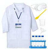 Scientist Role Play Costume Set with Goggles and Scientific Instruments