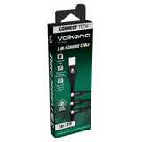 Volkano Slim Series Flat PVC 3-in-1 (Type-C / Lightning / Micro) Cable 30W 1m- Black