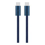 Volkano Weave Series 60w USB C to USB C 1.2m-Blue