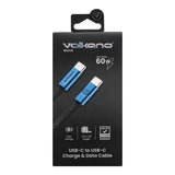 Volkano Weave Series 60w USB C to USB C 1.2m-Blue