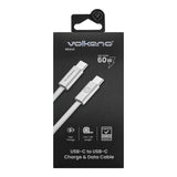 Volkano Weave Series 60w USB C to USB C 1.2m-White