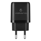 Volkano Cupla Series 5v/2.4a 12w Dual USB-A & USB-C Wall Charger - Black