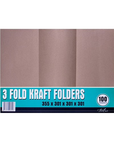 Treeline Folders Kraft - 190gsm 3 Fold