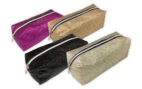 SCHOOL PENCIL BAG BLUE AND GOLD DESIGN 33cm (Each)