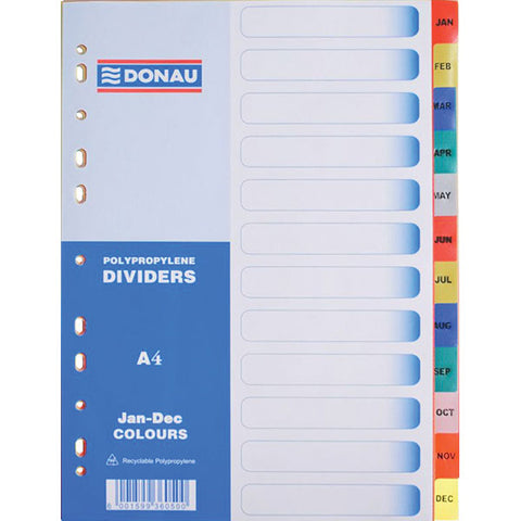DONUA MULTI COLOUR BOARD INDEX A4 JAN-DEC