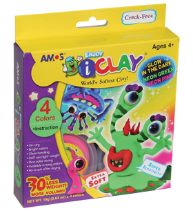 AMOS ICLAY 4 COLORS GLOW IN THE DARK - IC18P4S