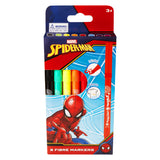 Spider-Man 8 Pastel Colour Fibre Markers Multi