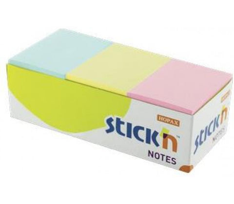 STICK'N NOTES PASTEL ASSORTED COLOURS 38 X 51MM - 12 PADS