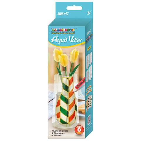 AMOS GLASS DECO AQUA VASE - GD10P6AV