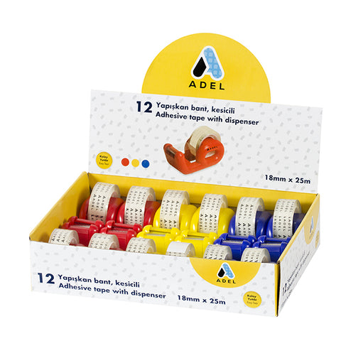ADEL SELF ADHESIVE TAPE 18X25m WITH DISPENSER 12's