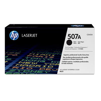 HP 507A Black Toner Cartridge (5,500 pages) for HP Laserjet 500 color M551, LaserJet Color M575 Printers