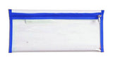 4 STATIONERY PVC Transparent Pencil Bag 33CM BLUE