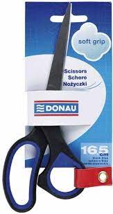 DONAU SCISSOR SOFT HANDLE BLUE/BLCK 16.5cm