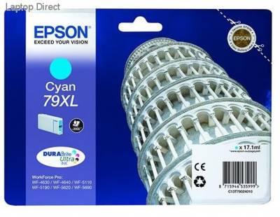 T79024010Original EPSON 79XL Cyan Ink - High Capacity (Tower of Pisa)