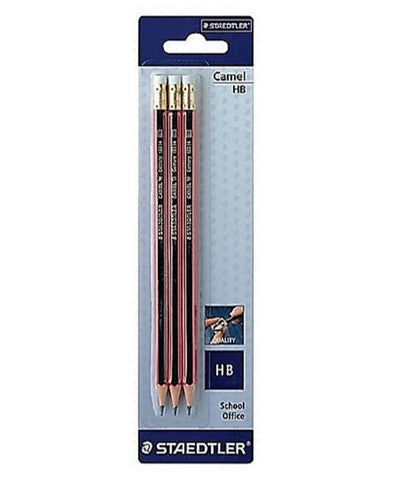 Staedtler Camel T/Plus Rubber Tripped Pencil (Carded 3