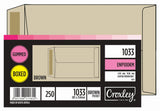 CROXLEY JD100KM 1033 Pocket Brown Gummed Envelopes - Unbanded (Box of 250)