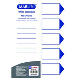 MARLIN FILE DIVIDERS / INDEXES - POLY-PROP